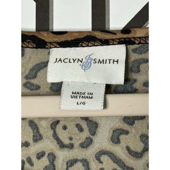 Jaclyn Smith Ladies Leopard Flowy Gorgeous Stylish 3/4 Sleeve Blouse SZ Large - Picture 3 of 8